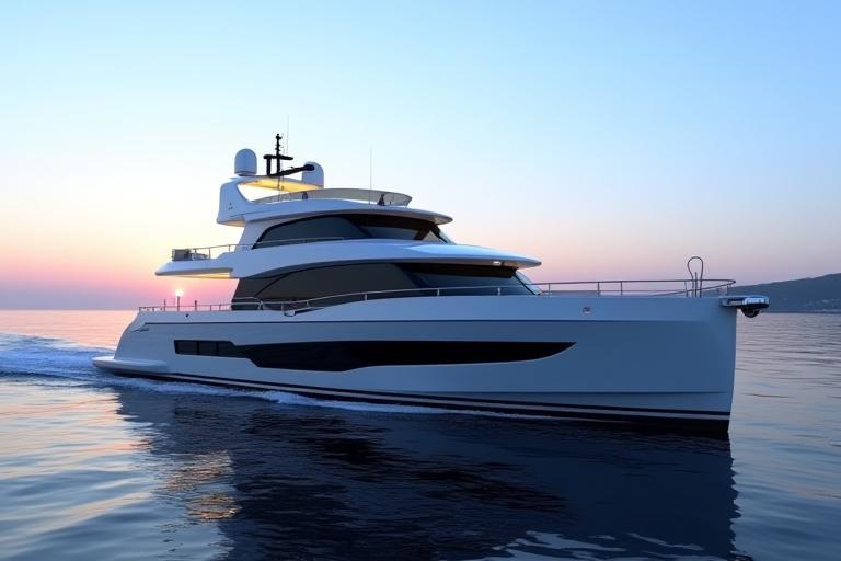 Oceanis 46.1 sailing at dusk